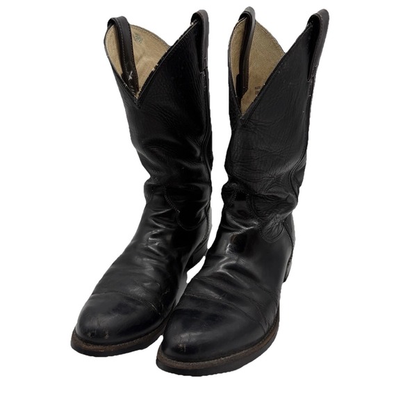 Justin Boots Men's Sz 9.5 D Black Tobias Classic Dress Western Style 3040